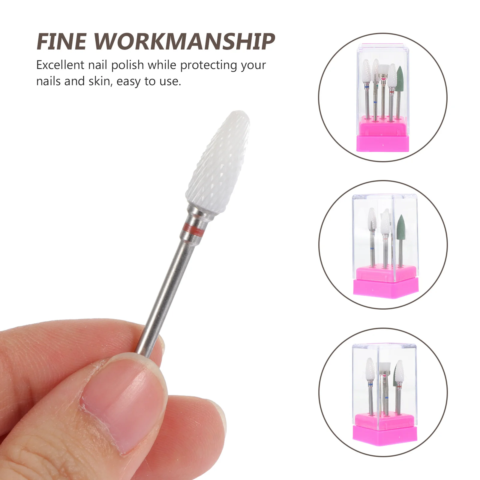 

7pcs Manicure Polishing Heads Premium Grinding For Cuticle Sidewall Underneath Nail Care Rustproof Pedicure Drill Bit Set