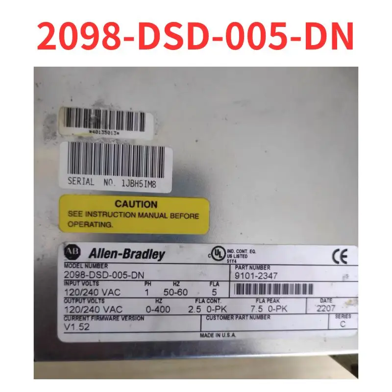 

Second-hand 2098-DSD-005-DN Servo Driver test OK Fast Shipping