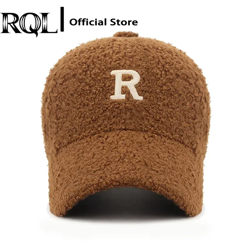 Women Lamb Wool Baseball Cap Structured Hat Keep Warm Winter Teddy Fleece Hip Hop Cap for Men Outdoor Travel Keep Warm Windproof