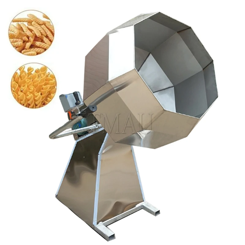 Octagonal Mixer Automatic Flavour Chips Snack Food Drum Coating Flavoring Seasoning Machine