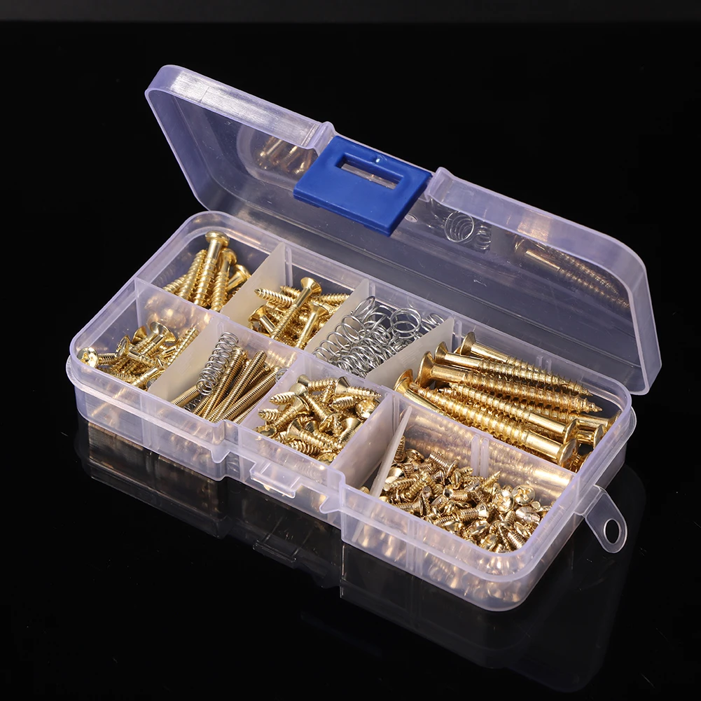 226pcs Electric Guitar Screws Kit for Pickguard Back Plate Mount Bolt Musical Instruments Part with Storage Box DIY Luthier Tool