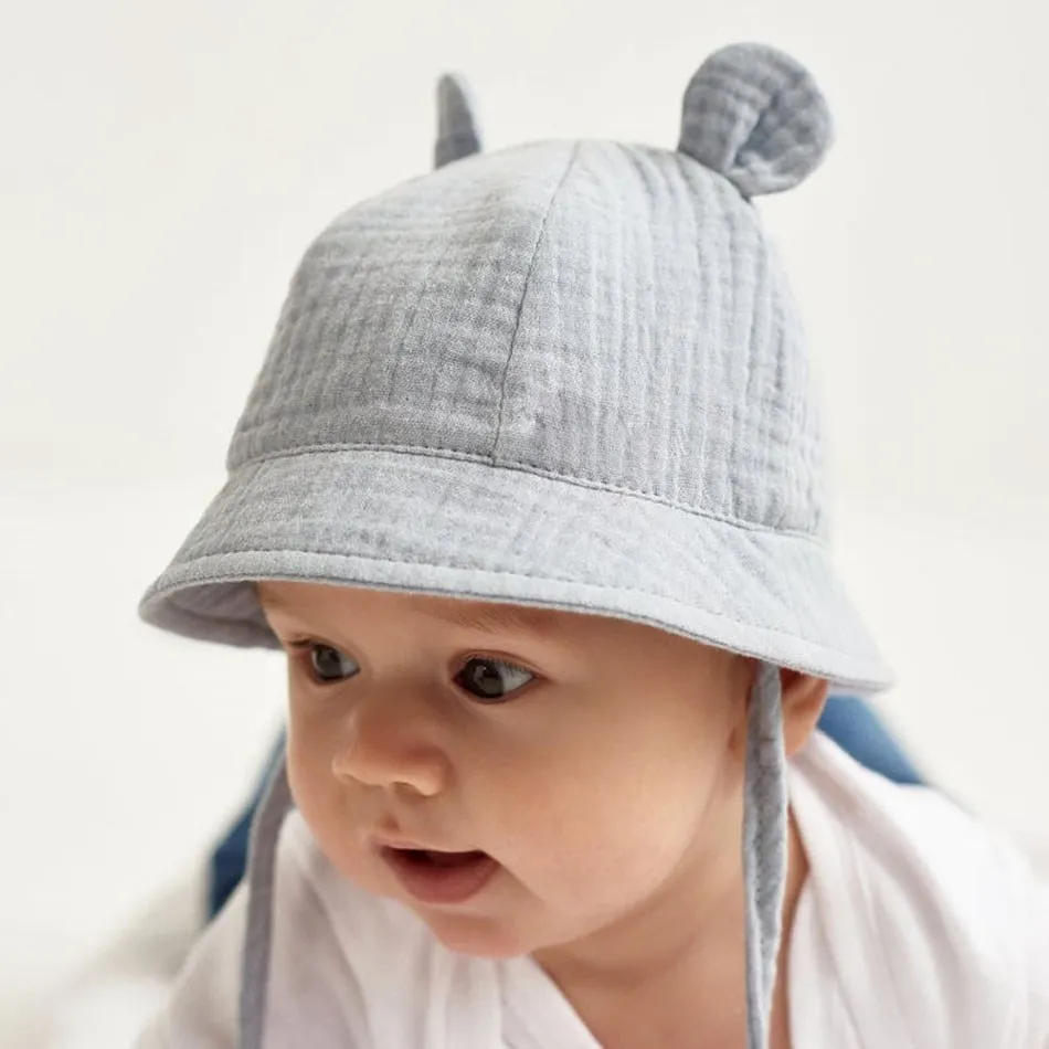 Summer Baby Hats Newborn Bucket Sunhat Kids Muslin Panama Cap Boys Girls Sun Hat Infant Caps Easter Hats For Toddler 3-12 Months