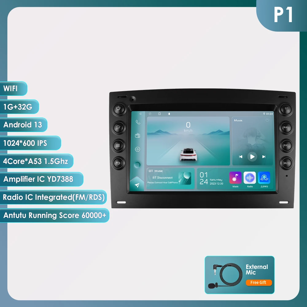 7-inch Android Auto intelligente systeem voor Renault Megane 2 2002-2006 2007 2008 2009 Autoradio GPS Radio 7862 8-core Carplay