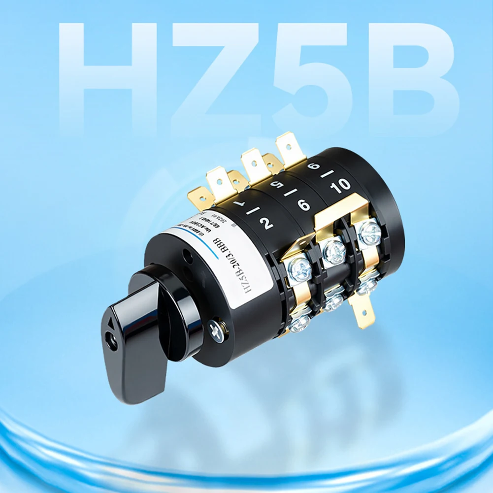 HZ5B Series 3-Pole 8-Position Rotary Cam Switch 20A 660V Insulation Voltage for Electrical Control Panels and Machinery