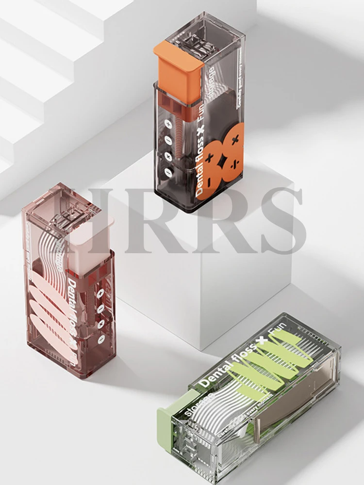 يتضمن موزع خيط تنظيف الأسنان المحمول منظم خيط تنظيف الأسنان الأوتوماتيكي القابل للصدف للعناية بالفم أداة تنظيف الأسنان للاستعمال مرة واحدة #4