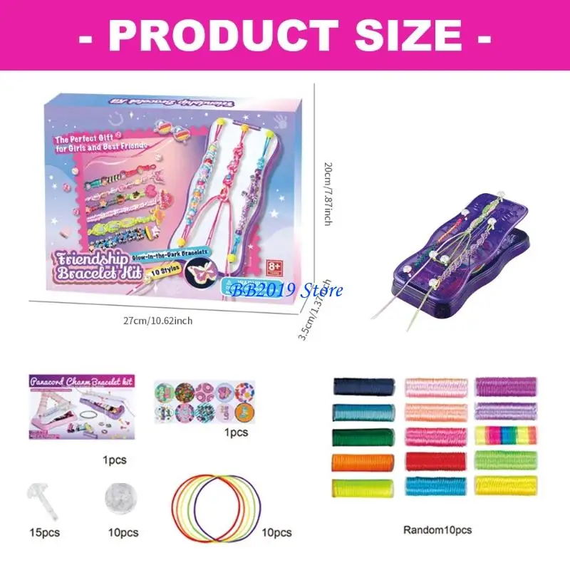 Q0KB Interaktywny zestaw do rękodzieła bransoletki przyjaźni dla dzieci Dziewczyna Edukacyjny projekt artystyczny Materiały do