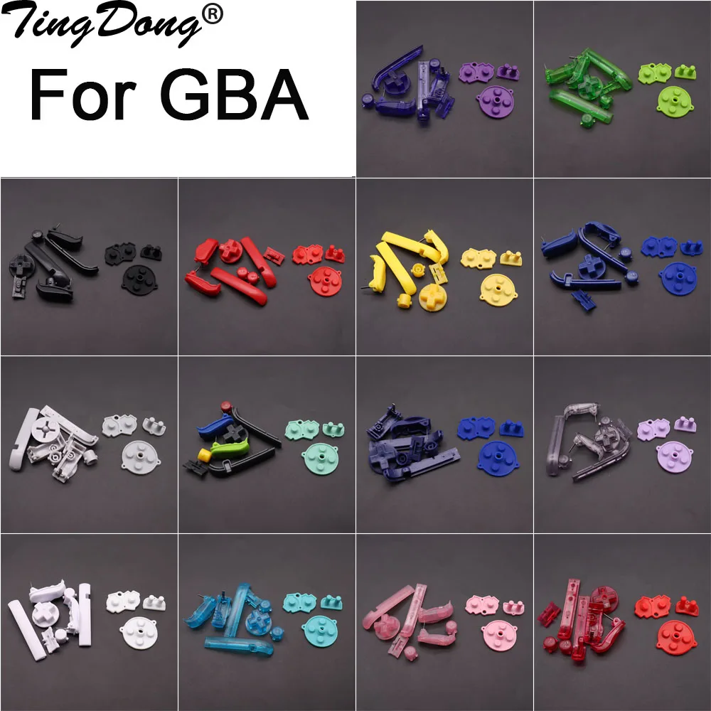 For GBA Keyboard Button Conductive Rubber Pad D Pad Replacement Button A B L R Button Power Switch Button