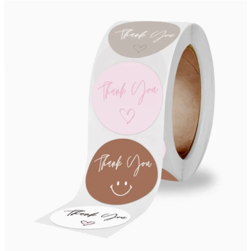 Round Thermal Labels Circle Stickers Vinyl Direct Waterproof Multi-Purpose Self-Adhesive Removable Name Tags for QR Code Barcode