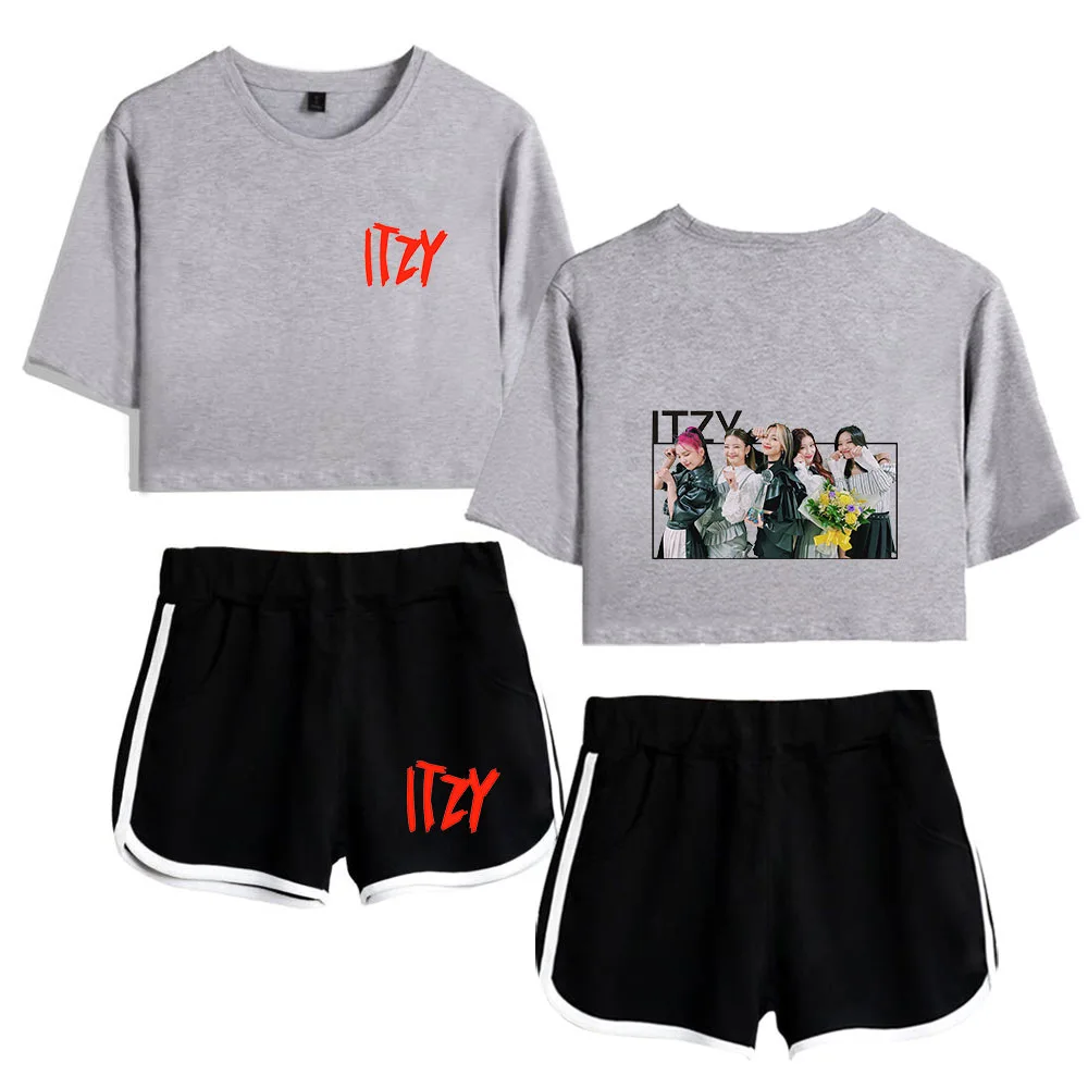 2022 ITZY CRAZY Love 2D Digital Print Album Women Sexy Short-sleeved Shorts Two-Piece Short Sleeve Kpop Suit