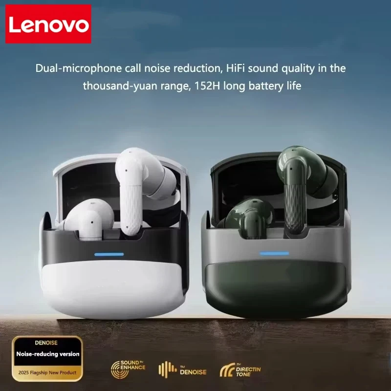 Lenovo neue kabellose Kopfhörer, Bluetooth-Headsets, TWS 5.3 Stereo-Ohrhörer, Hifi-Kopfhörer, HD-Mikrofon für iPhone und Android