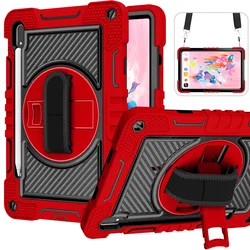 Rotating Case For Samsung Galaxy Tab S10 Lite S9 FE S8 S7 11 inch S10 S9 S8 S7 Plus FE 12.4 inch Kids Stand Cover Shoulder Strap