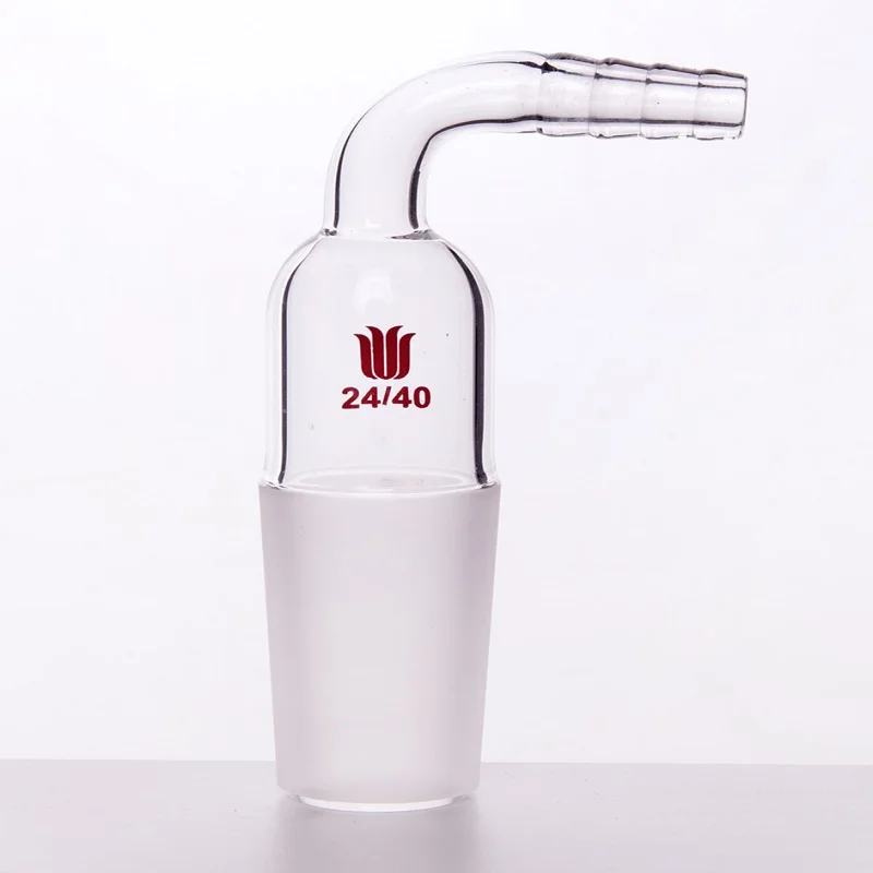 SYNTHWARE 90 ° Extraction Joint, Male 14/20 19/22 24/40 29/42, Φ 8mm/10mm Small Nozzle Interface, Borosilicate Glass