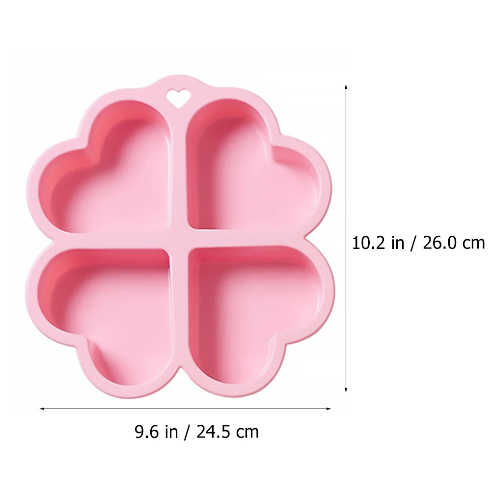 

4 Cavity Heart Shaped Silicone Mold Baking Pan Cake Making Tool Food Grade Non Stick Easy Color Flexible Pizza