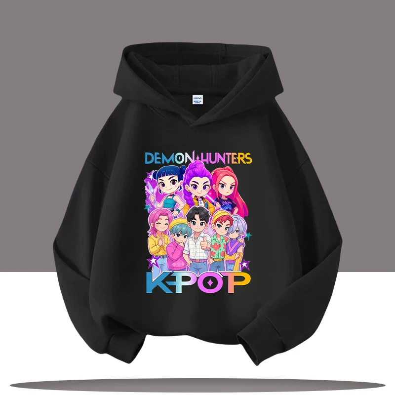 سترة هيب هوب KPop شيطان الصيادين لعام 2025 للمراهقات والأولاد على الطراز الكوري ملابس خروج بأكمام طويلة للأطفال لربيع الخريف مع قلنسوة