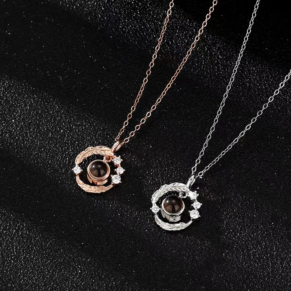 Custom Color Photo Projection Necklace Multiple Styles Pendant Collocation Sunflower Gift Box Valentine's Day Birthday Gift New - view 3