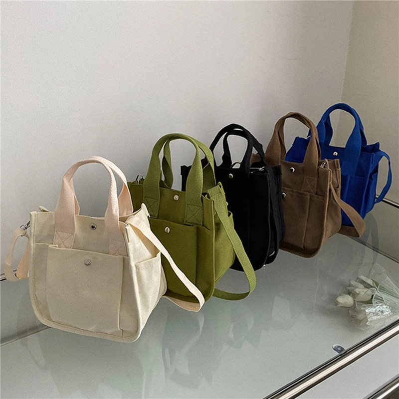 Bolsos cruzados de lona para mujer, bolsos de hombro de gran capacidad, duraderos, fáciles de combinar, portátiles, minimalistas