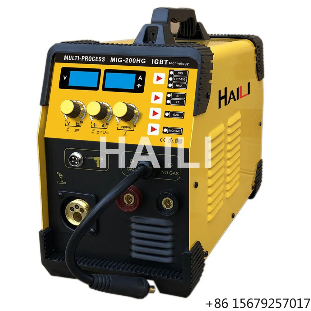 New Aluminium Welding Synergic/Synergy 4 in 1 MMA TIG MAG MIG Welder MIG-200HG