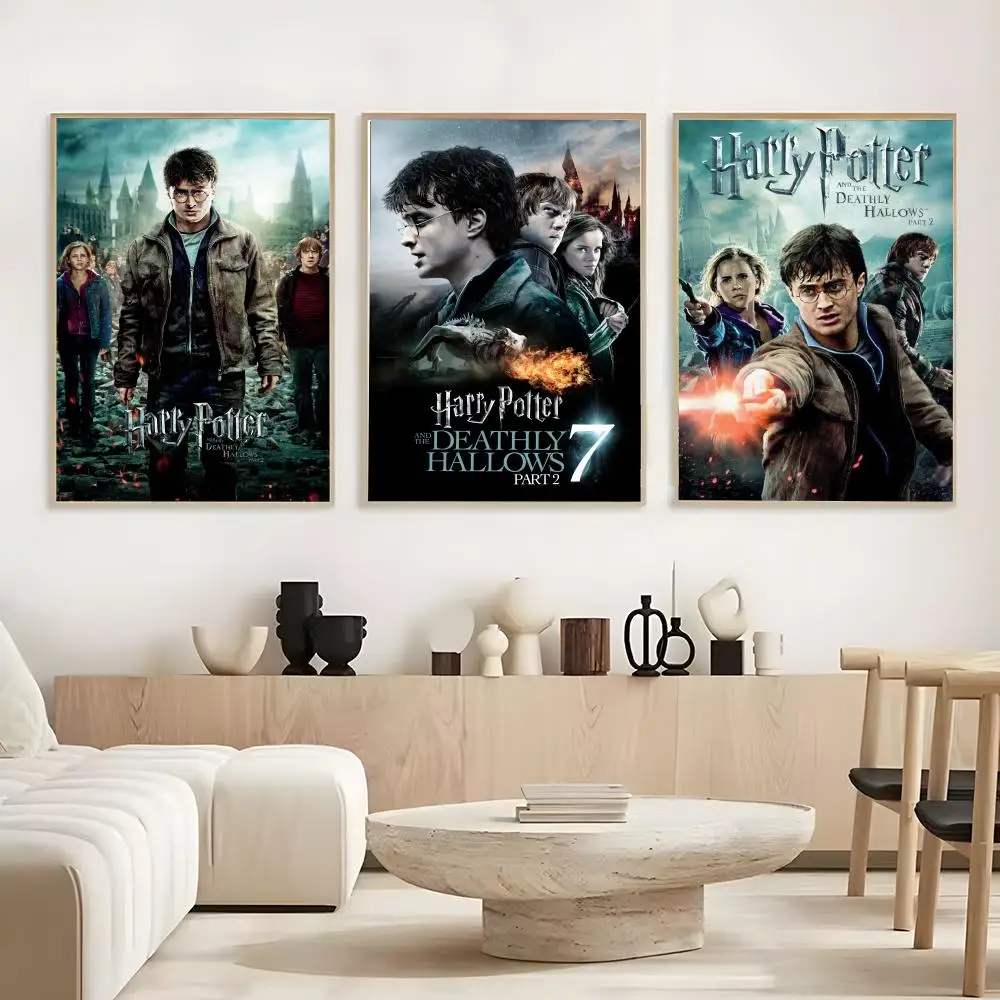 Póster Clásico Mágico de Harry Potter, Póster Vintage sin Marco, Adhesivo, Papel Impermeable, para Cafetería, Bar, Habitación