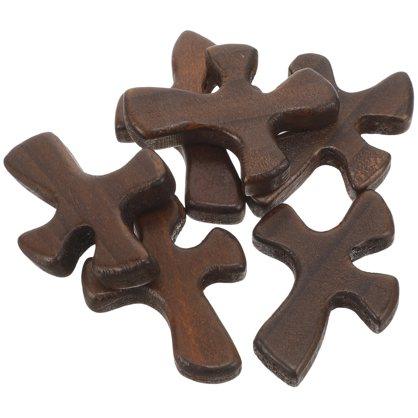 

6Pcs Small Wooden Cross Craft Handheld Prayer Cross for Desktop Decoration Church Home Office Hotel Library Shelf Decor Item