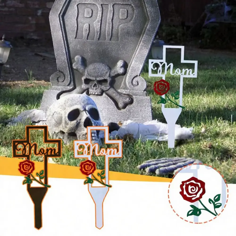 Halloween Metal Grave Stake Iron Garden Decor Outdoor Yard Ornament Memorial Plaque Personalized Sign Decoration