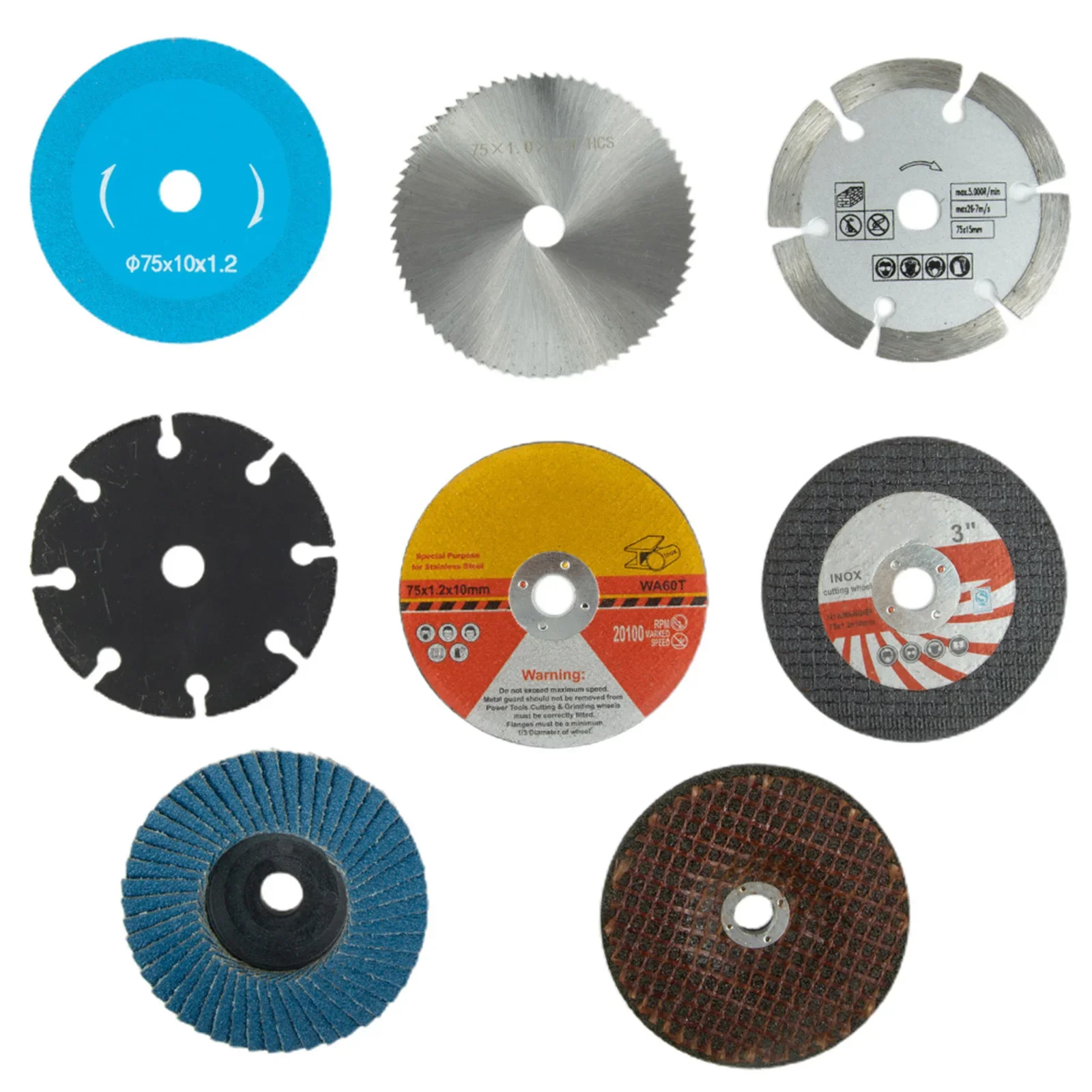 8/5/3/1pcs Mini Cutting Disc Circular Resin Grinding Wheel Sanding Disc 3inch For Angle Grinder Steel Cutting Angle Grinding Bit