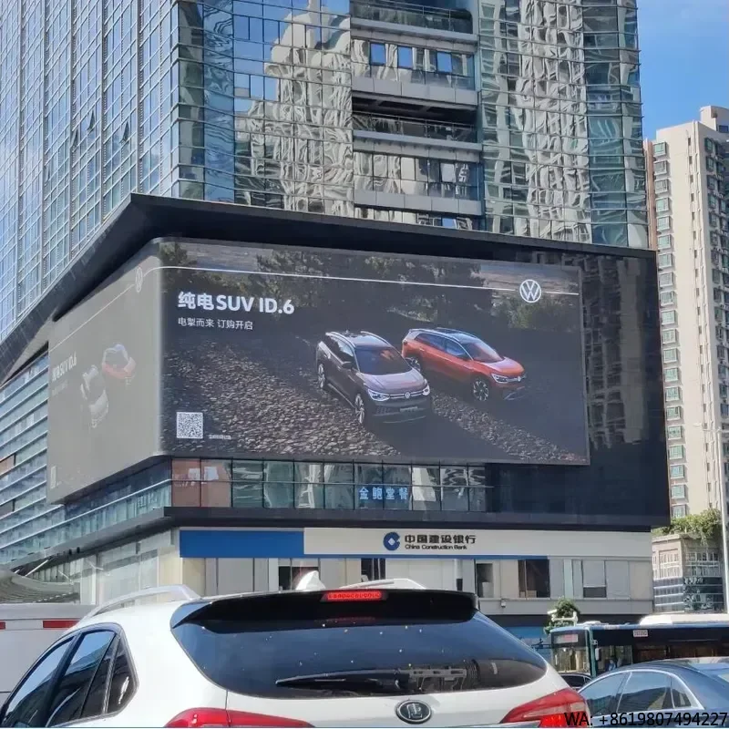 Light Weight Front and Rear Service P6 Outdoor 90 Degree Curved Full Color Large Size LED Display Video Wall Screen