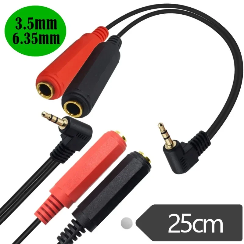 

Gold-plated 3.5mm Male Elbow To Double 6.5 Female Audio Cable 3.5 One Point Two 3.5 Small Three Core To Double 6.35