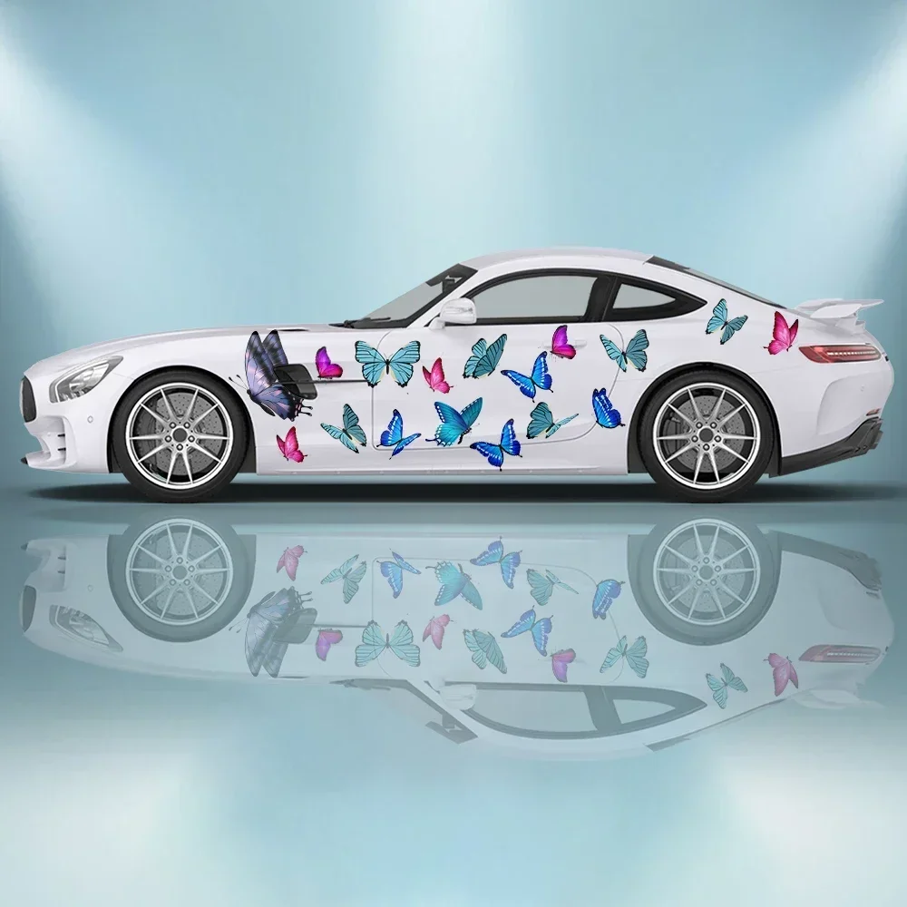 

Colorful Butterfly Fly Car Vinyl Wraps Decal Self-adhesive PVC Sticker Suitable for Trucks SUV Decoration Auto Accessories Gift