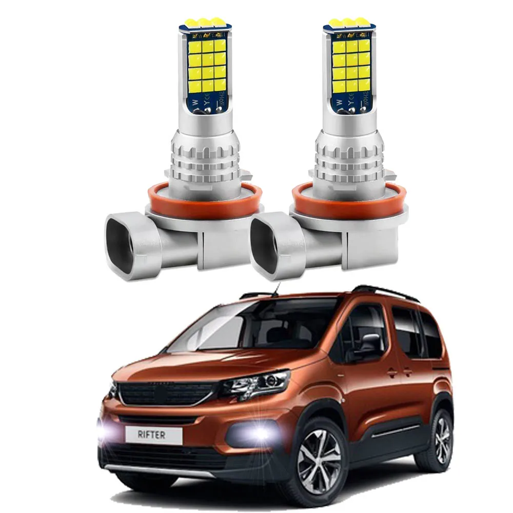 

2Pcs LED Fog Lamp Bulbs For Peugeot Rifter 2018 2019 Accessories White Front Fog Lamp