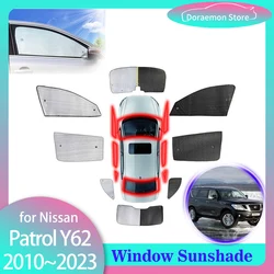 Full Cover Sunshades for Nissan Patrol Royale Y62 Armada Infiniti QX56 QX80 Nismo 2010~2023 Accessories Windshield Visor Curtain