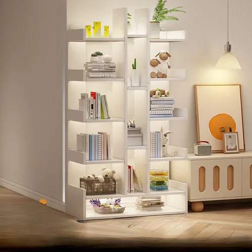 서랍 디스플레이 캐비닛이 있는 다층 플로어 스탠딩 책장, 야외 플라워 랙, 가족 책장 배치 가능 