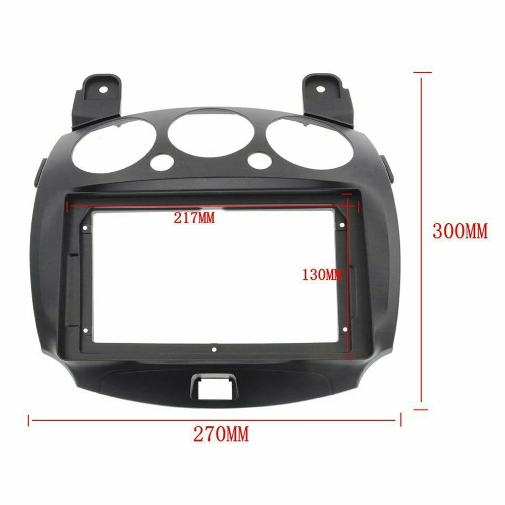 Rare 9 Inch 2DIN Car Dashboard Frame DVD Navigation Panel Frame Radio Audio Panel With Harness For Mazda 2 Demio 2007-2014
