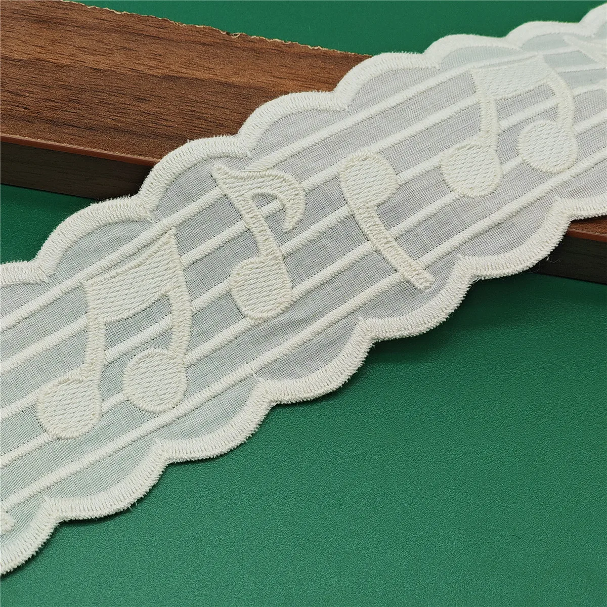 6.3CM 폭 베이지색 면 음표 무늬 천 가장자리 레이 - Home Textiles Notes 리뷰 및 가격