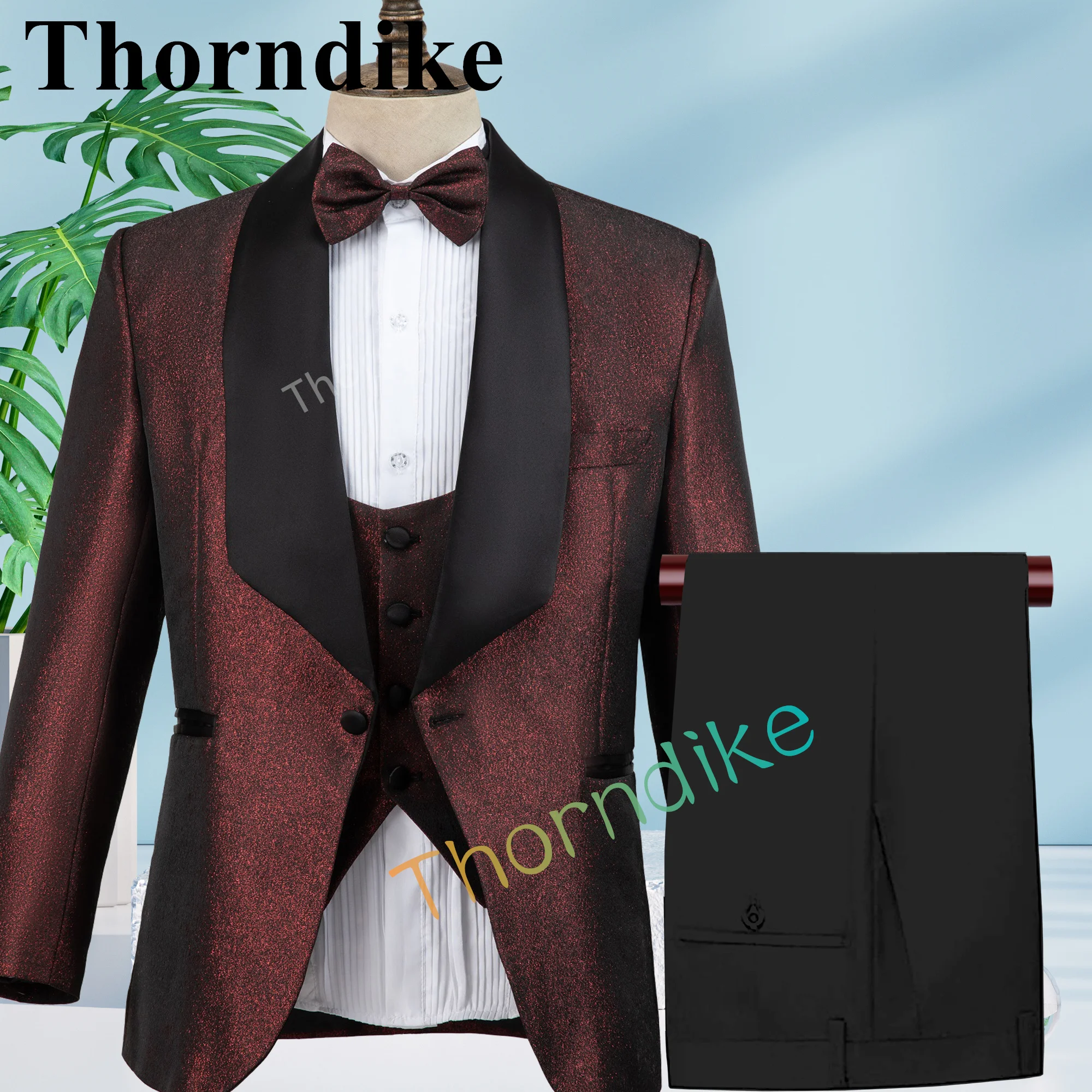 

Thorndike Formal Men Suit Slim Fit Single Breast Mens Suits Bespoke Groom Tuxedo Blazer For Wedding Prom Jacket Pants Terno