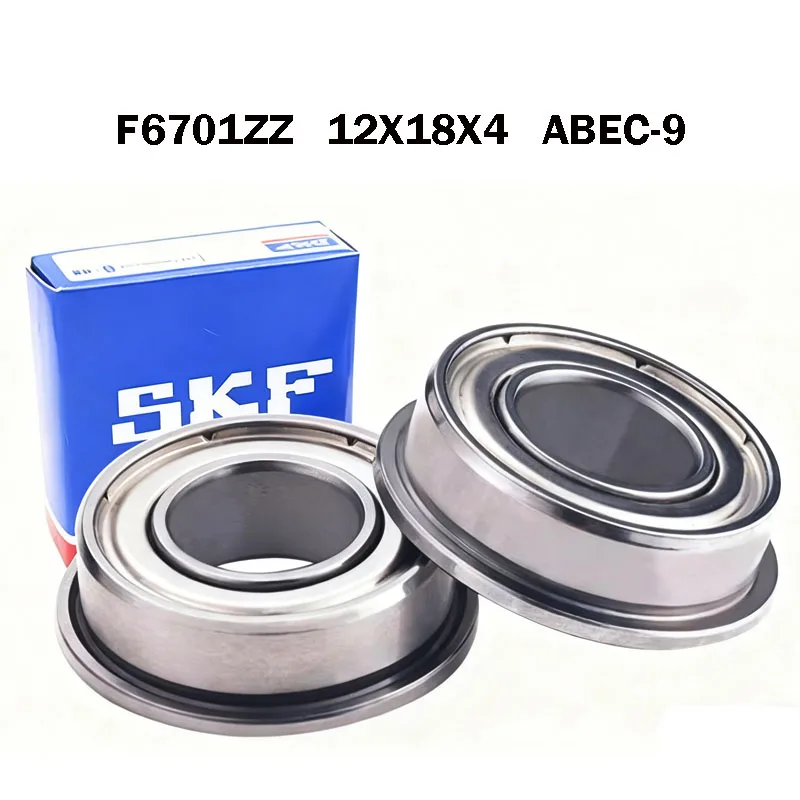 

10PCS Sweden SKF bearings F6701ZZ Flange Bearing 12x18x4 ABEC-9 Double Shielded Deep Groove Flanged Origin SKF F6701Z Bearings
