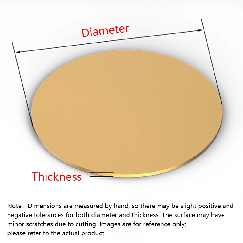 H62 Solid Brass Discs Circle Blanks Metal Round Sheets Plate Diameter 10-300mm Thickness 0.3-4mm Precision Laser Cut DIY Crafts