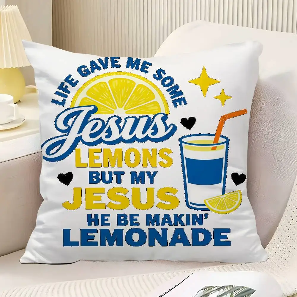 Summer Lemons Throw Pillow Cover Neutral Decor Cushion Cover Soft Sofa Couch Bed Home Decor Pillow Case