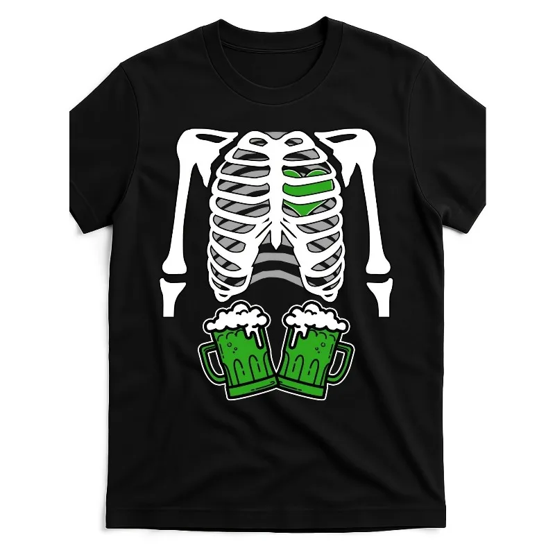 

Mens Skeleton Green Beer Shirt Funny Halloween Drinking Tee For St Patricks Day Party Casual Graphic Shirt Gift Idea