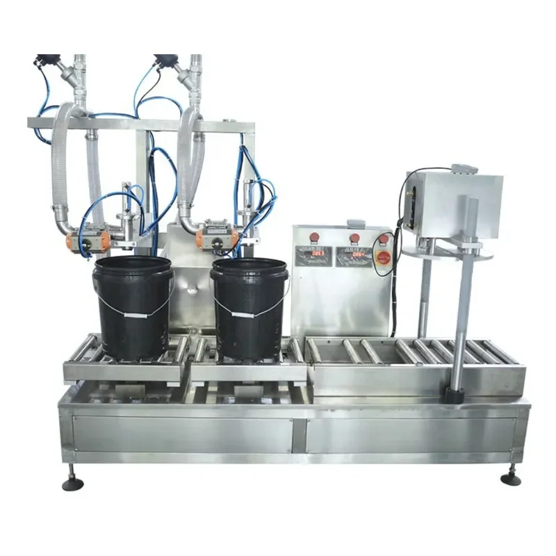 2026 hot sale Convenient 2 Heads Weighing Filling and Capping Machine Bottle Filler for 20L Barrel Paint and Oil