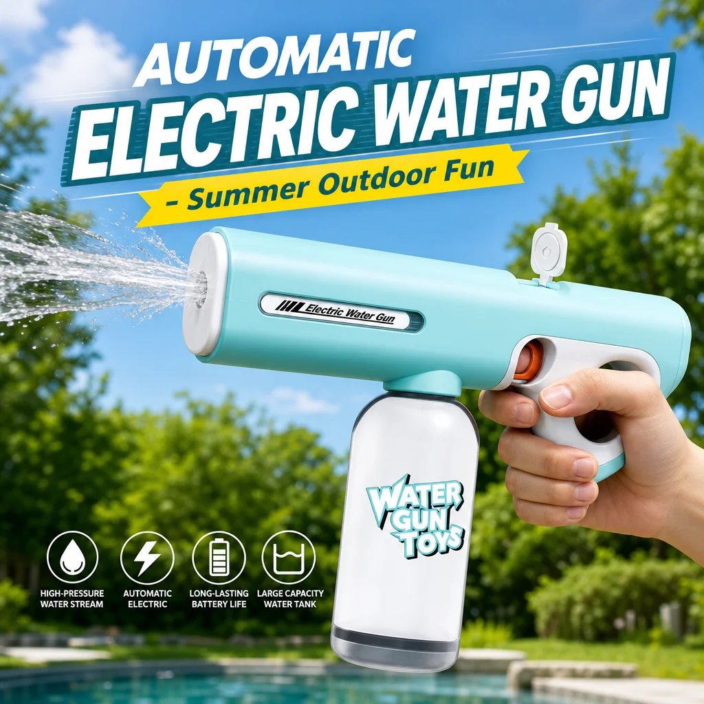 Automatic Electric Water Gun High Pressure Water Blaster Universal Bottle Interface Summer Toys