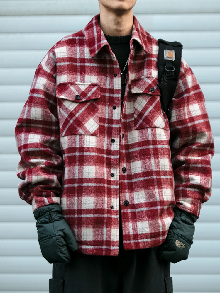 Winter Jacke Für Männer Koreanische Mode Leichte Gepolsterte Unten Jacke Harajuku Dicken Plaid Mantel Koreanische Streetwear Lose Jacke