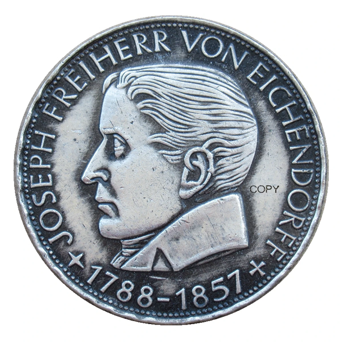 Reproduction Germany 5 Reichsmark 1957 Silver Plated Decorative Commemorative Coin
