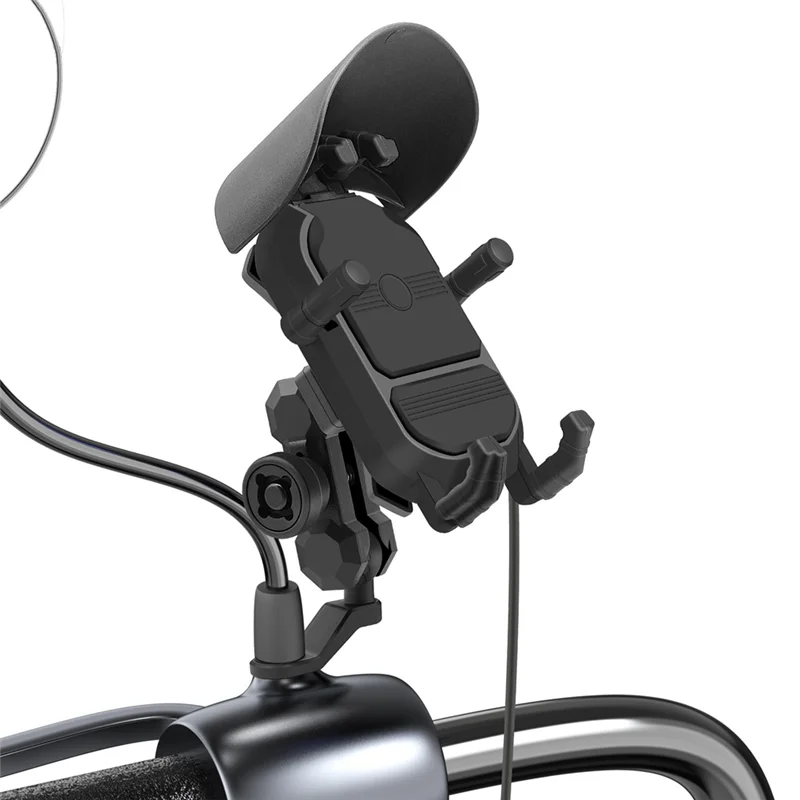 Motorcycle Handlebar Phone Mount With 15W Wireless Charger & Vibration Dampener, Anti-Theft, Adjustable Phone Holder, Durable