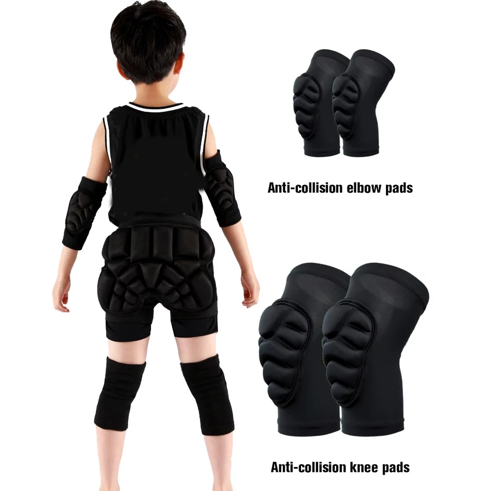 1Pair Children Sponge Thickened Knee Pads Volleyball Knee Brace Sports Elbow Sleeves Running Skating Knee Support Protection