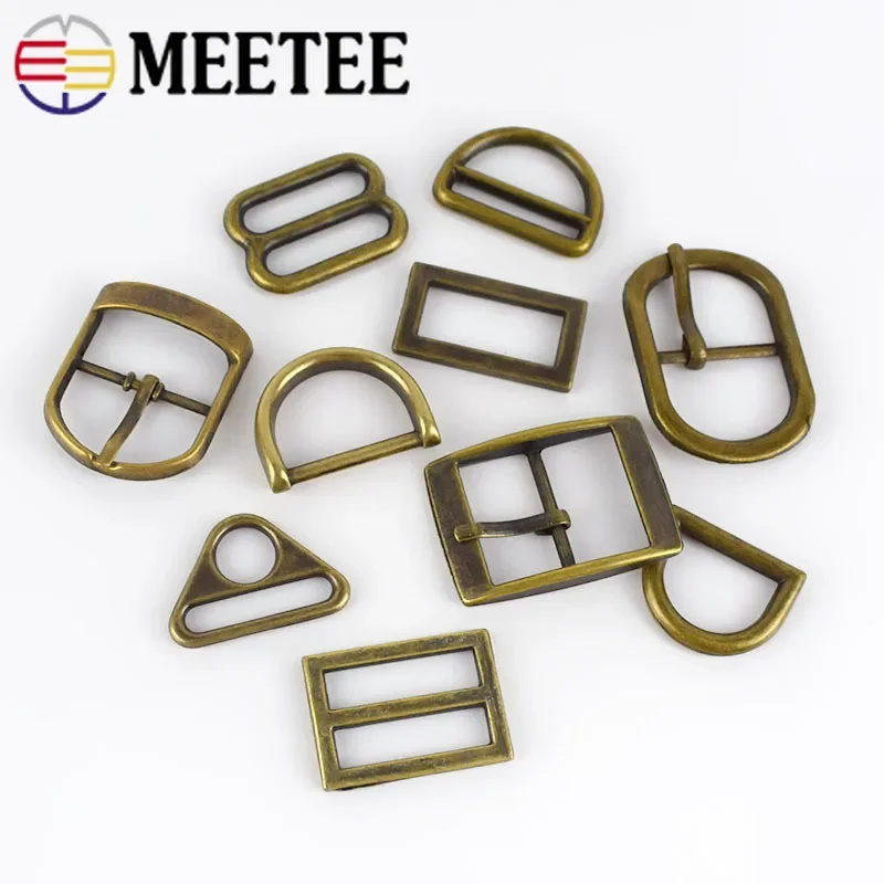 Meetee 5/10 sztuk 25mm mosiądz metalowy pierścień Pin klamry do taśmy biustonosz torebka bagażu buty sprzętu guzikiem DIY akcesoria dekoracyjne