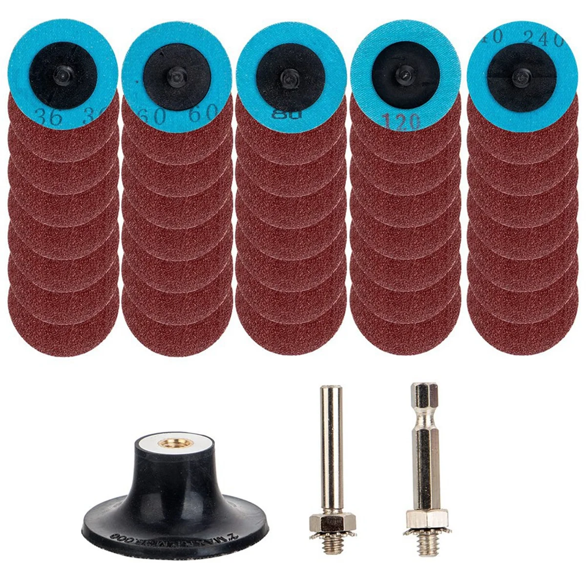 

40 Pcs Quick Change Discs Set, 2 Inch A/O Sanding Discs with 1/4 Inch Holder, Surface Conditioning Discs for Grinder