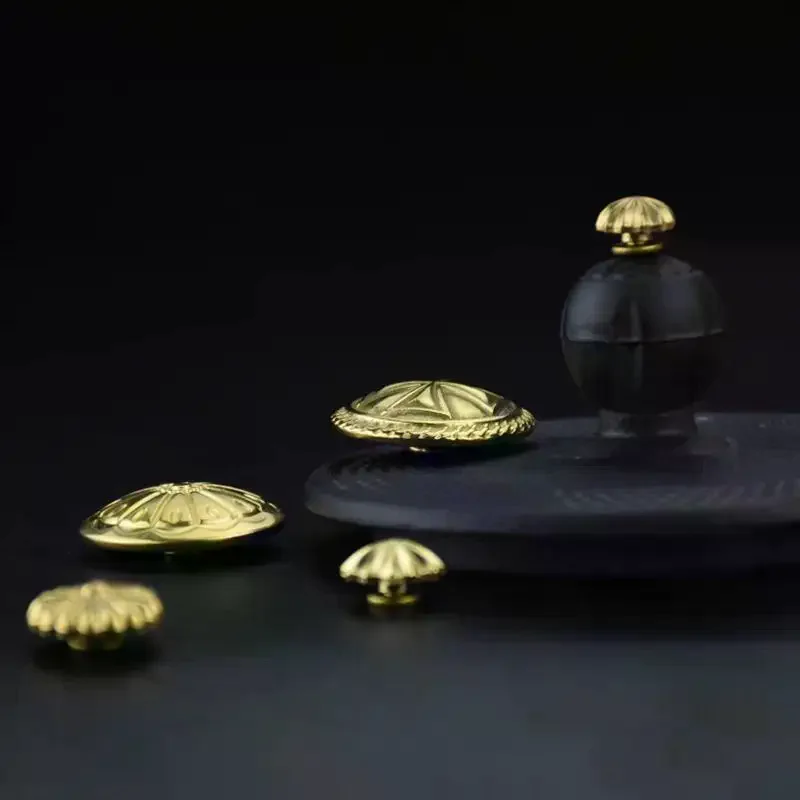 High-End Brass Wallet Buckle Leather Decorative Studs Brass Chrysanthemum Studs