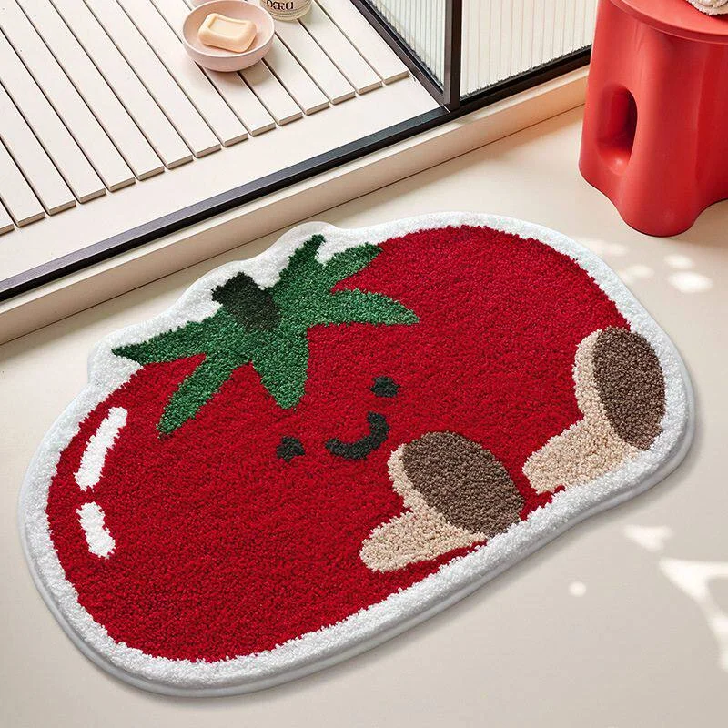 VIKAMA Tapis de bain antidérapant en fourrure de dessin animé Alien pour chambre d'enfant, couverture de porte d'entrée, décoration de la maison