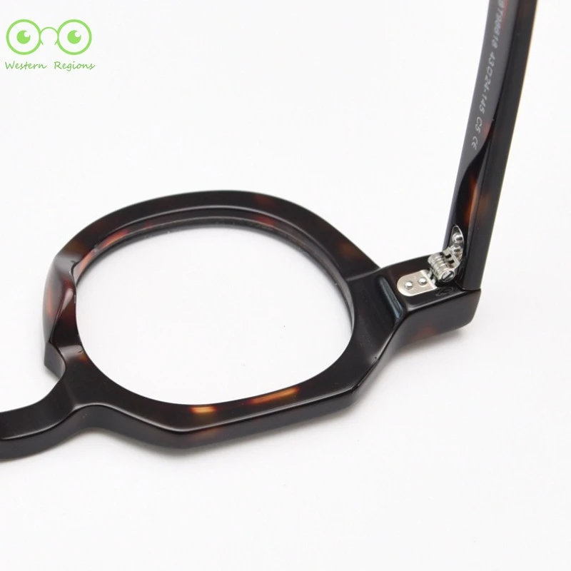 블랙 스몰 프레임 아세테이트 레트로 남녀 공용 문학 니치 클래식 플랫 라이트 스탠드 남성 근시 안경 캠핑용