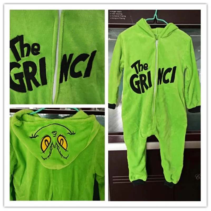 Women Clothing Green Monster Kigurumi Cartton Onesies for Adult Pajamas Halloween Cosplay Costume Christmas One-Piece Sleepwear